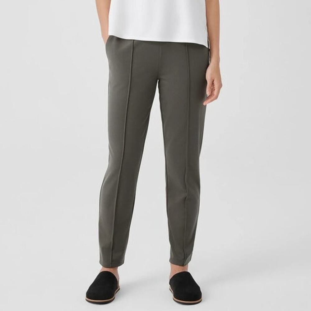 Eileen Fisher Pants Women’s Small Washable Flex Ponte Pintuck Grove Green Gray
